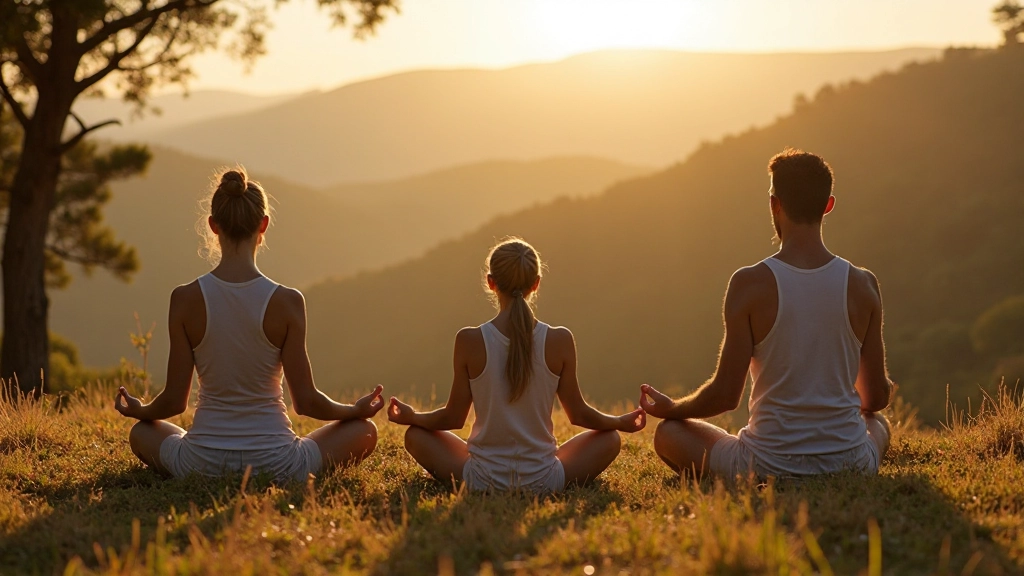 Atividade de mindfulness em grupo ao ar livre em Portugal com paisagem natural
